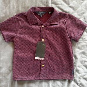 Ben Sherman Kids' Burgundy Patterned Button Down Shirt